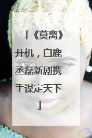 《莫离》开机，白鹿丞磊新剧携手谋定天下
