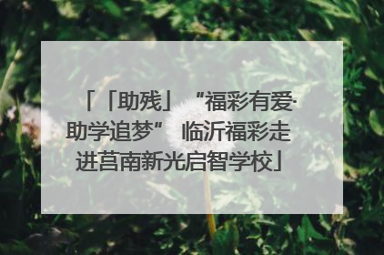 「助残」“福彩有爱·助学追梦” 临沂福彩走进莒南新光启智学校