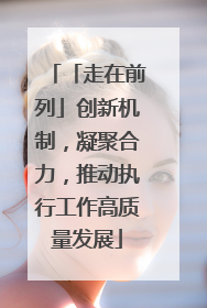 「走在前列」创新机制，凝聚合力，推动执行工作高质量发展