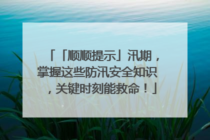 「顺顺提示」汛期，掌握这些防汛安全知识，关键时刻能救命！