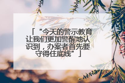 “今天的警示教育让我们更加警醒地认识到，办案者首先要守得住底线”