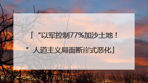 “以军控制77%加沙土地！”人道主义局面断崖式恶化