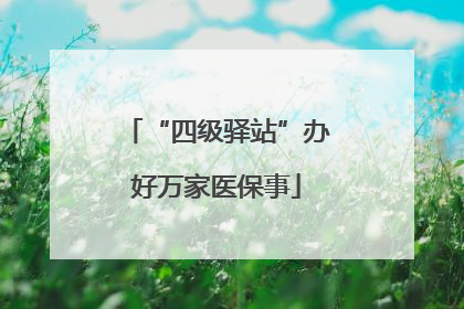 “四级驿站”办好万家医保事