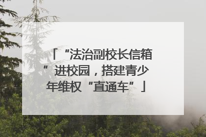 “法治副校长信箱”进校园，搭建青少年维权“直通车”