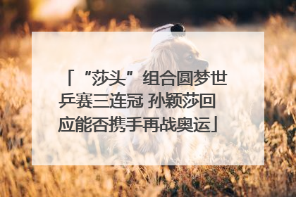“莎头”组合圆梦世乒赛三连冠 孙颖莎回应能否携手再战奥运