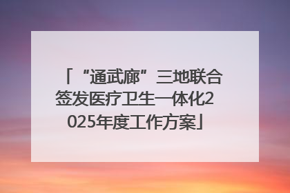 “通武廊”三地联合签发医疗卫生一体化2025年度工作方案