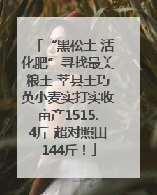 “黑松土 活化肥”寻找最美粮王 莘县王巧英小麦实打实收亩产1515.4斤 超对照田144斤！