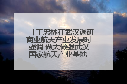 王忠林在武汉调研商业航天产业发展时强调 做大做强武汉国家航天产业基地 打造具有全国影响力的“中国星谷”