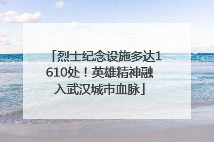 烈士纪念设施多达1610处！英雄精神融入武汉城市血脉