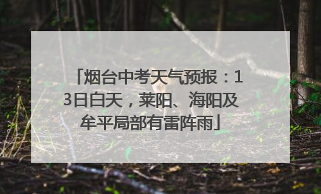 烟台中考天气预报：13日白天，莱阳、海阳及牟平局部有雷阵雨