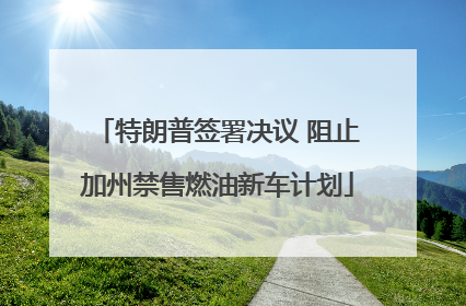 特朗普签署决议 阻止加州禁售燃油新车计划