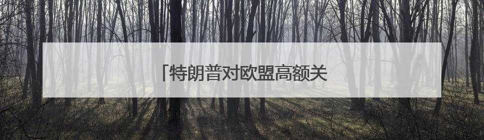 特朗普对欧盟高额关税言论引发欧股大跌