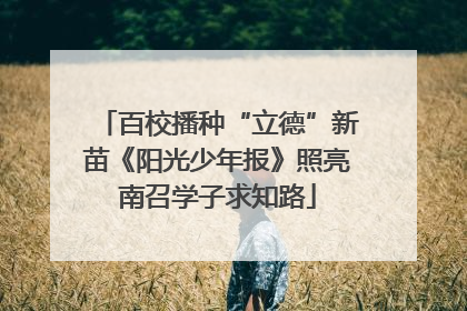 百校播种“立德”新苗《阳光少年报》照亮南召学子求知路