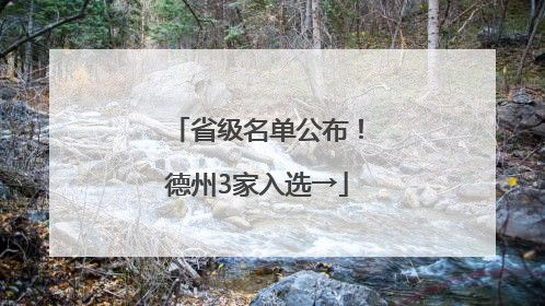 省级名单公布！德州3家入选→