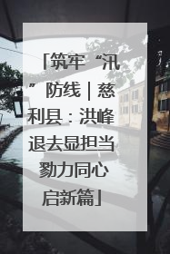 筑牢“汛”防线｜慈利县：洪峰退去显担当 勠力同心启新篇