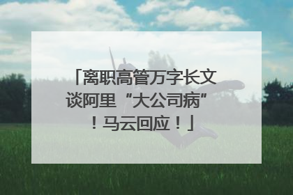 离职高管万字长文谈阿里“大公司病”！马云回应！
