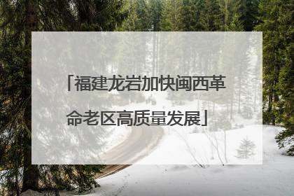 福建龙岩加快闽西革命老区高质量发展