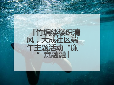 竹编缕缕织清风，大成社区端午主题活动“廉”意融融