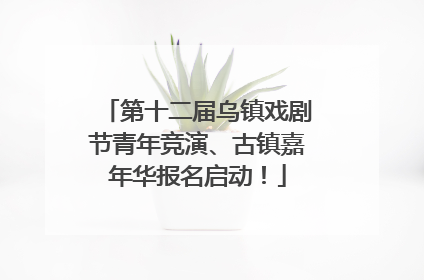 第十二届乌镇戏剧节青年竞演、古镇嘉年华报名启动！
