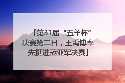 第31届“五羊杯”决赛第二日，王禹博率先挺进冠亚军决赛