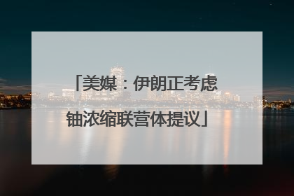 美媒：伊朗正考虑铀浓缩联营体提议