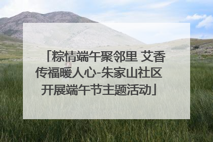 粽情端午聚邻里 艾香传福暖人心-朱家山社区开展端午节主题活动