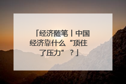 经济随笔丨中国经济靠什么“顶住了压力”？