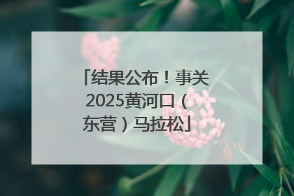 结果公布！事关2025黄河口（东营）马拉松