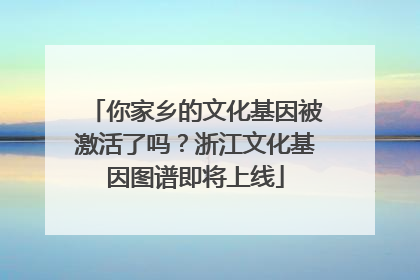 你家乡的文化基因被激活了吗？浙江文化基因图谱即将上线