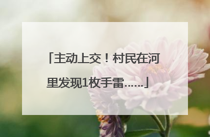 主动上交！村民在河里发现1枚手雷……