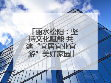 丽水松阳：坚持文化赋能 共建“宜居宜业宜游”美好家园