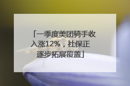 一季度美团骑手收入涨12%,社保正逐步拓展覆盖