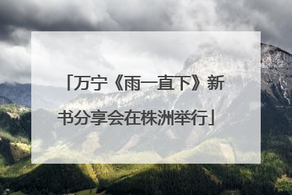 万宁《雨一直下》新书分享会在株洲举行