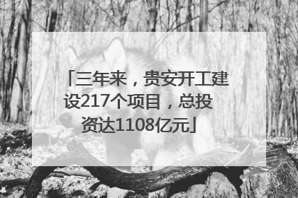 三年来，贵安开工建设217个项目，总投资达1108亿元