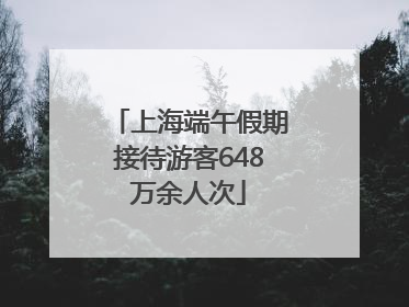 上海端午假期接待游客648万余人次