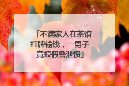 不满家人在茶馆打牌输钱，一男子竟报假警泄愤