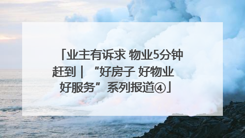业主有诉求 物业5分钟赶到｜“好房子 好物业 好服务”系列报道④