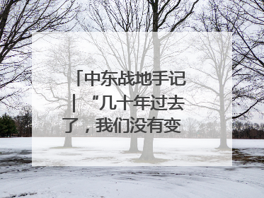 中东战地手记｜“几十年过去了，我们没有变得更安全”