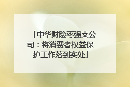 中华财险枣强支公司：将消费者权益保护工作落到实处