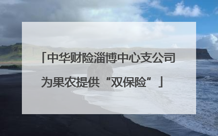 中华财险淄博中心支公司为果农提供“双保险”