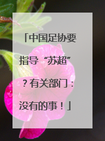 中国足协要指导“苏超”？有关部门：没有的事！