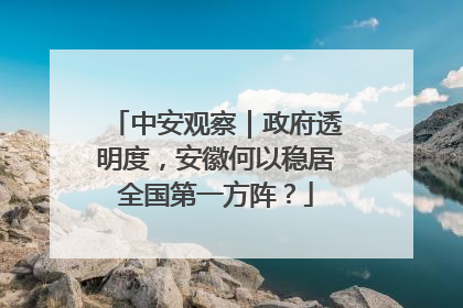 中安观察｜政府透明度，安徽何以稳居全国第一方阵？