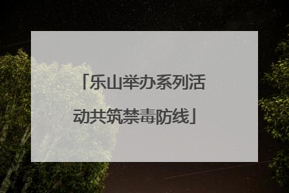 乐山举办系列活动共筑禁毒防线