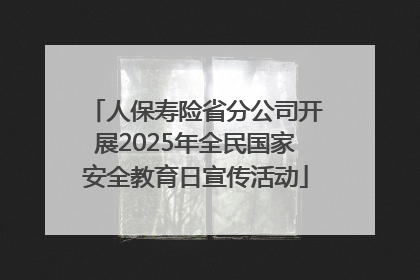 人保寿险省分公司开展2025年全民国家安全教育日宣传活动