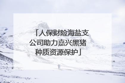 人保财险海盐支公司助力嘉兴黑猪种质资源保护
