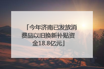 今年济南已发放消费品以旧换新补贴资金18.8亿元