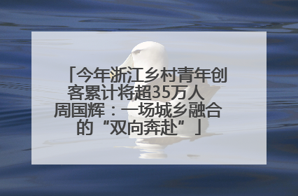 今年浙江乡村青年创客累计将超35万人 周国辉：一场城乡融合的“双向奔赴”