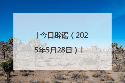 今日辟谣（2025年5月28日）