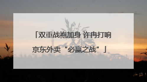 双重战袍加身 许冉打响京东外卖“必赢之战”