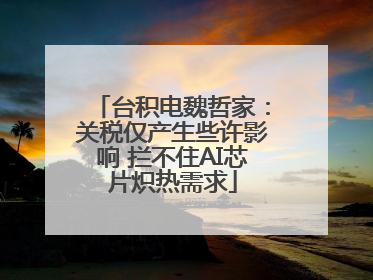 台积电魏哲家：关税仅产生些许影响 拦不住AI芯片炽热需求